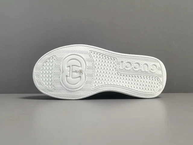 Gucci White Gold Platform Sole Perforated Leather Lifestyle Sneakers 15