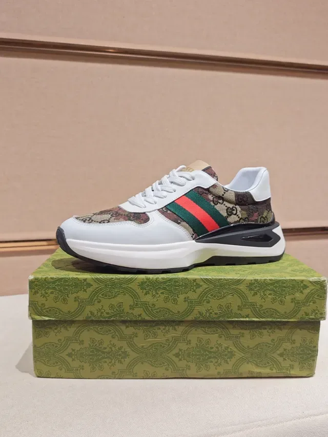 Gucci White Multicolor GG Monogram Canvas Web Stripe Lifestyle Sneakers 1