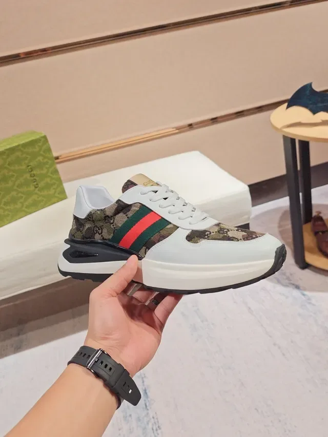 Gucci White Multicolor GG Monogram Canvas Web Stripe Lifestyle Sneakers 4