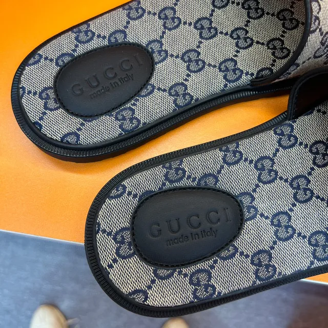 Gucci x Adidas Screener Slide Gray GG Monogram Slippers 6