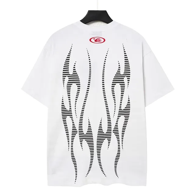 Hellstar Graphic Flame Print White T-Shirt 4