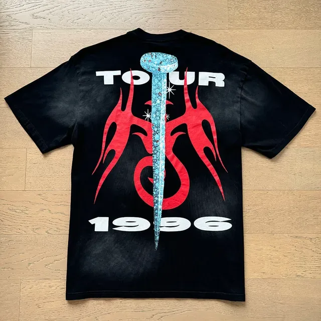 Hellstar Graphic Print Distressed Black T-Shirt 4