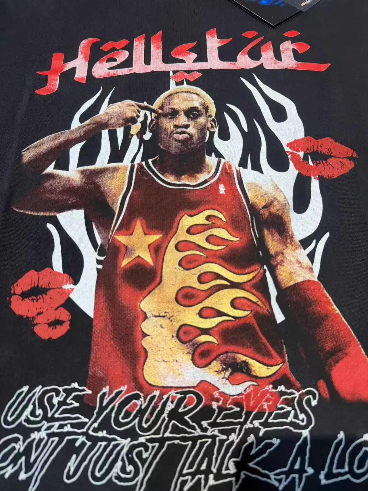 Hellstar Graphic Tee Black Flame Motif T-Shirt 7