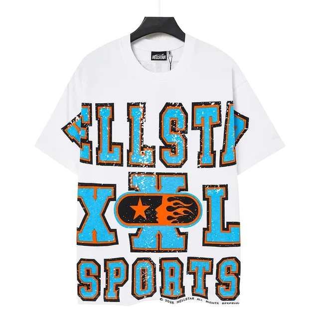 Hellstar XXL Sports Distressed Graphic Print White T-Shirt 3