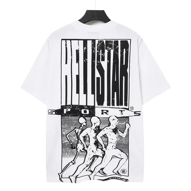 Hellstar XXL Sports Distressed Graphic Print White T-Shirt 4