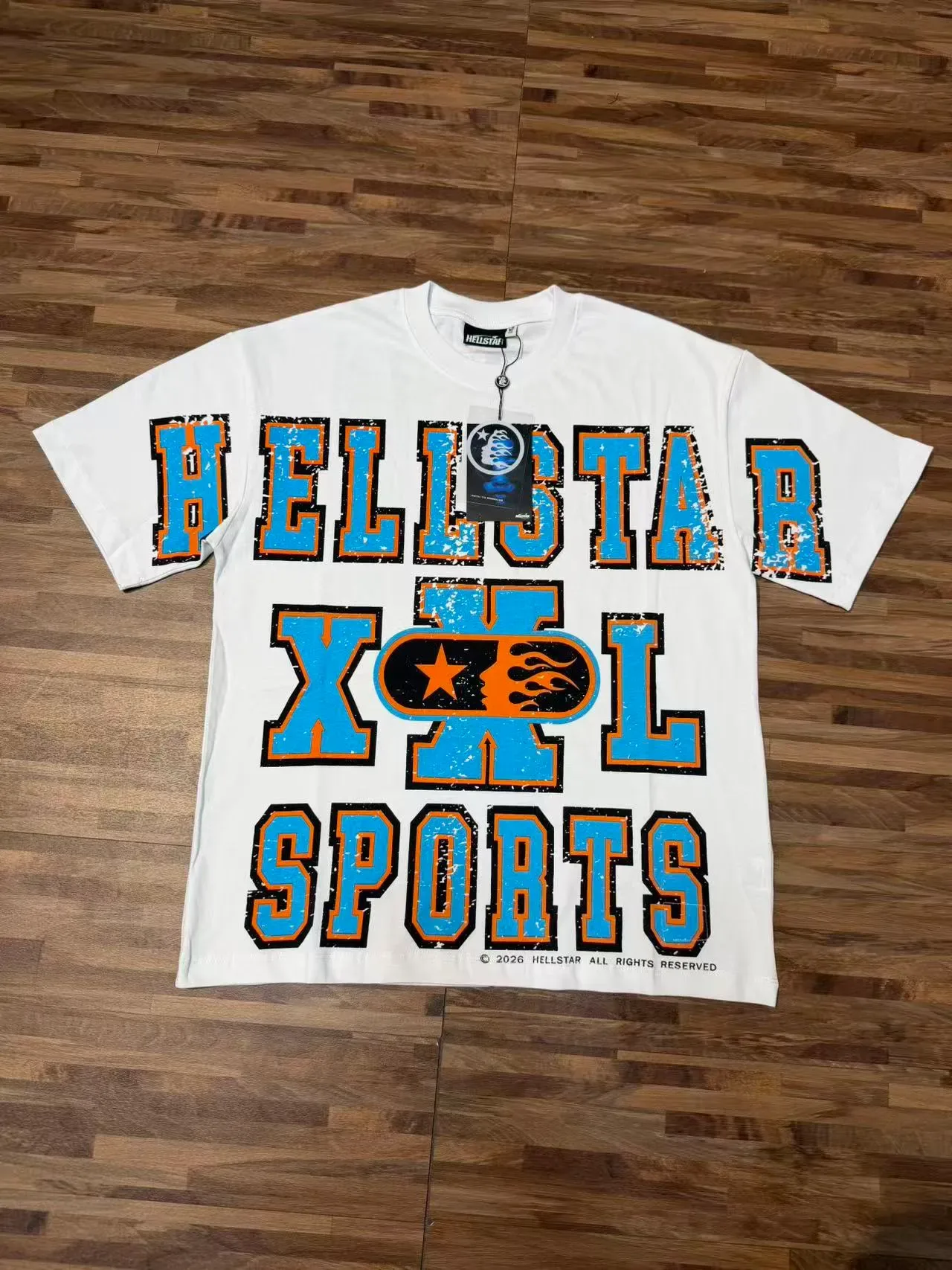 Hellstar XXL Sports Distressed Graphic Print White T-Shirt 5