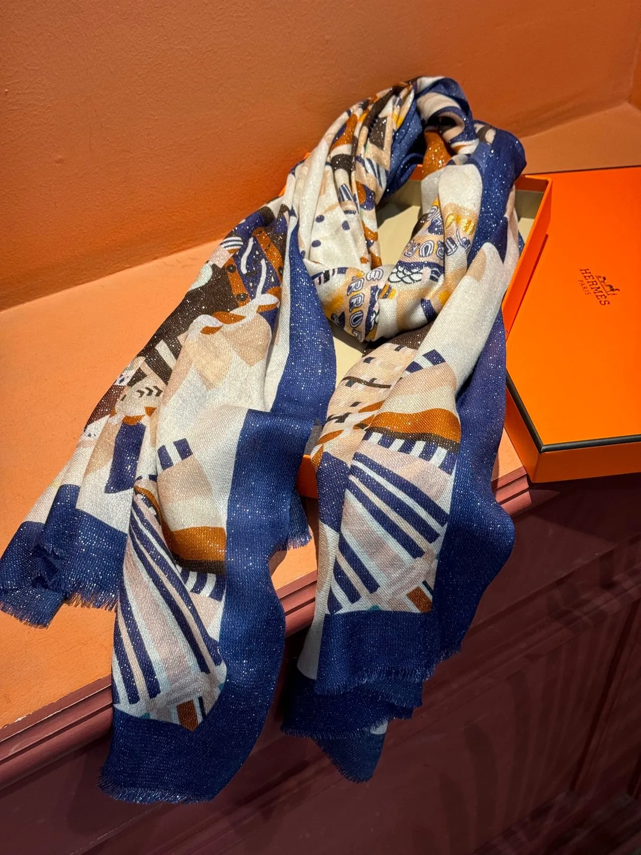 Hermès Abstract Geometric Print Silk Scarf 7