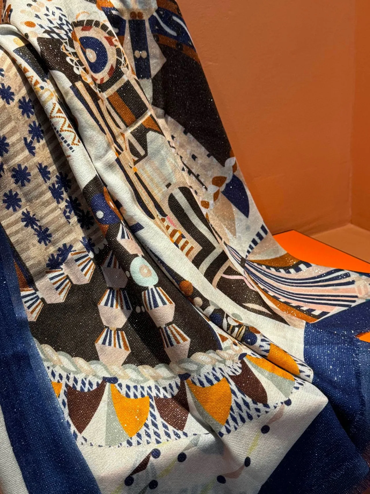 Hermès Abstract Geometric Print Silk Scarf 8