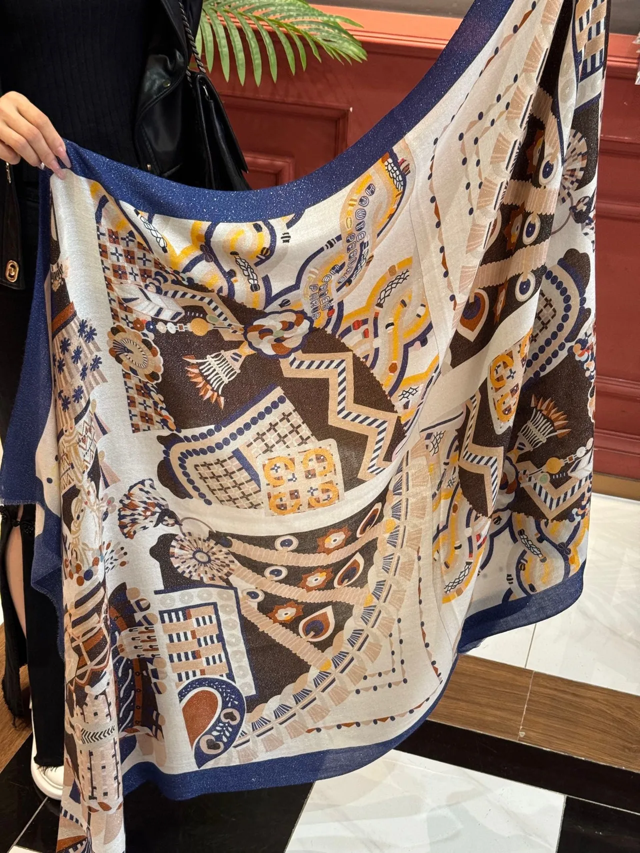 Hermès Abstract Geometric Print Silk Scarf 9