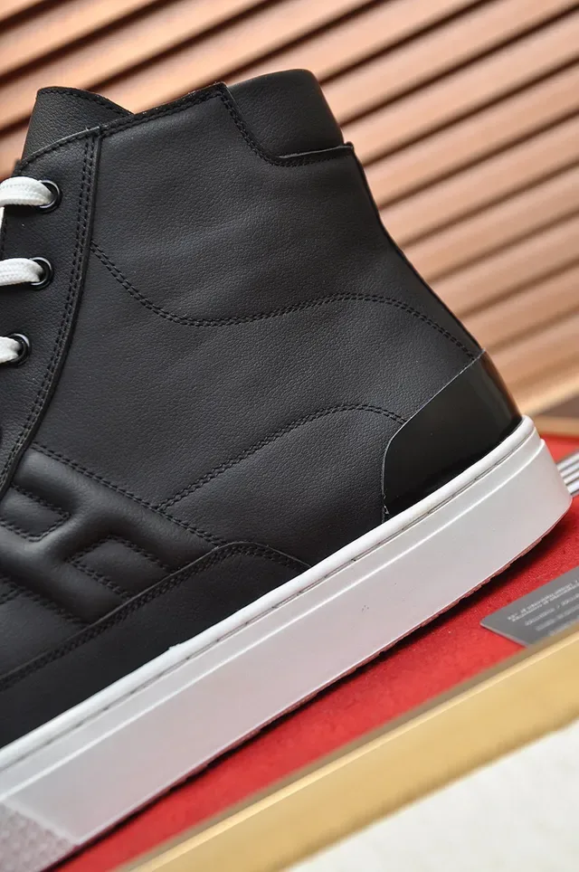 Hermès Black White High-Top Leather Upper Lifestyle Sneakers 2