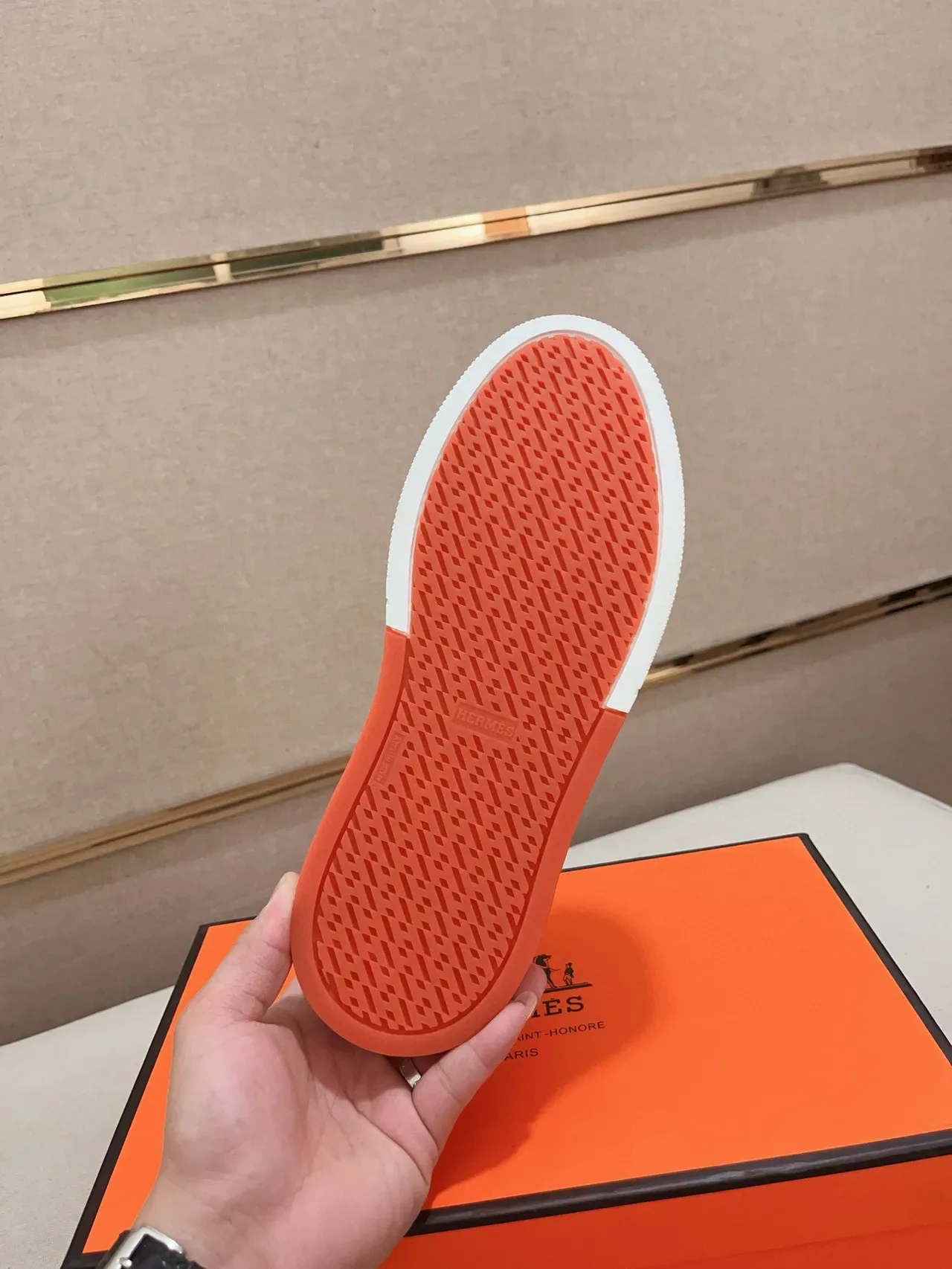 Hermès Geometric-Print Platform Sneaker 2