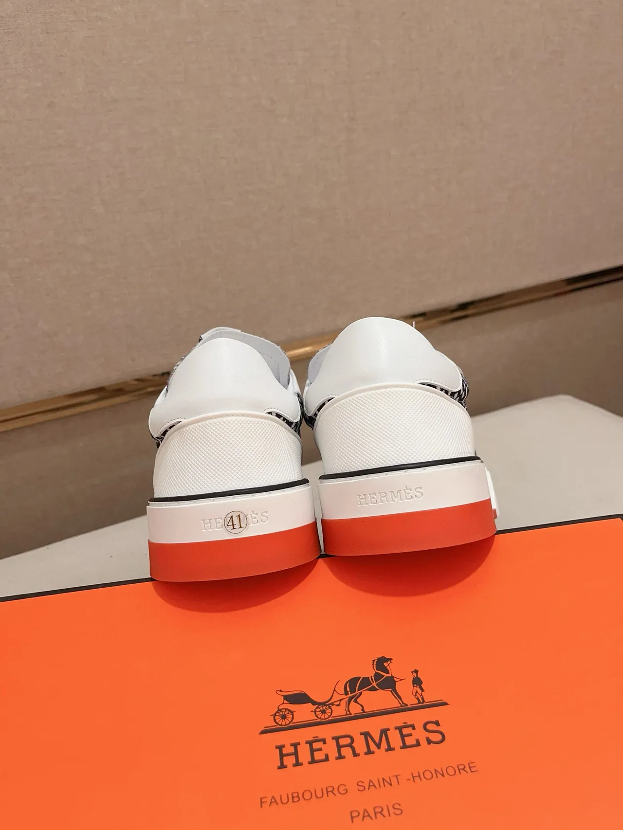 Hermès Geometric Woven White and Black Lifestyle Sneaker 3