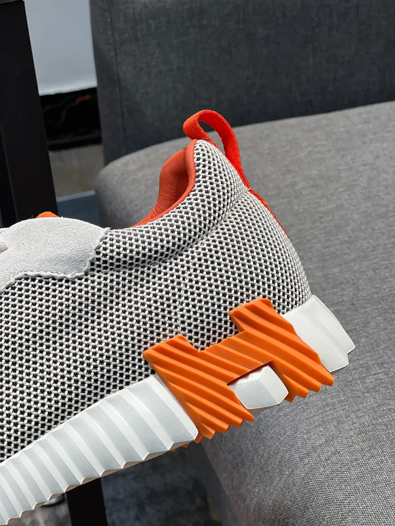 Hermès H-Ride Off-White and Orange Lifestyle Sneakers 7