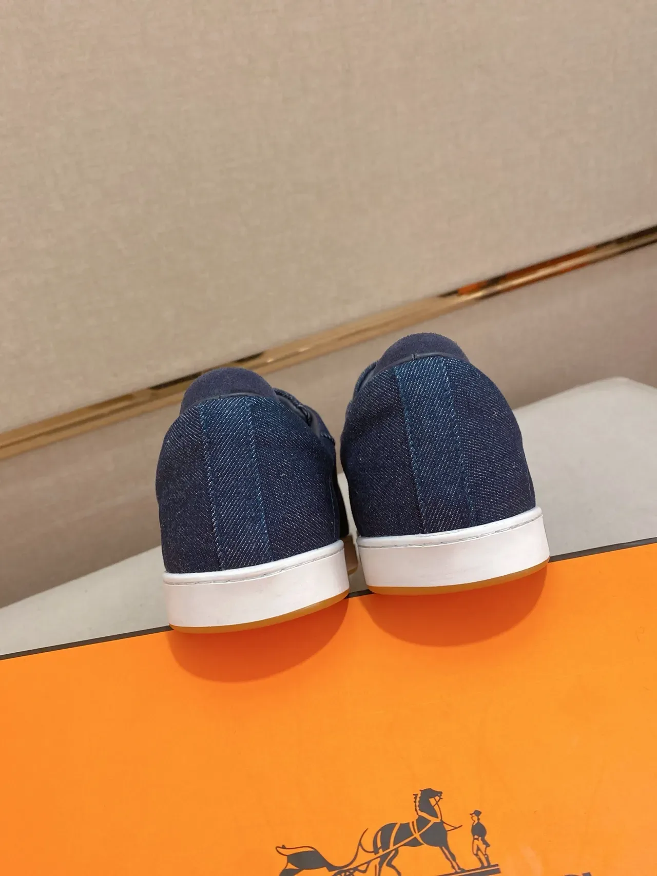 Hermès H Sneaker Navy Denim White Sole Lifestyle Sneaker 3