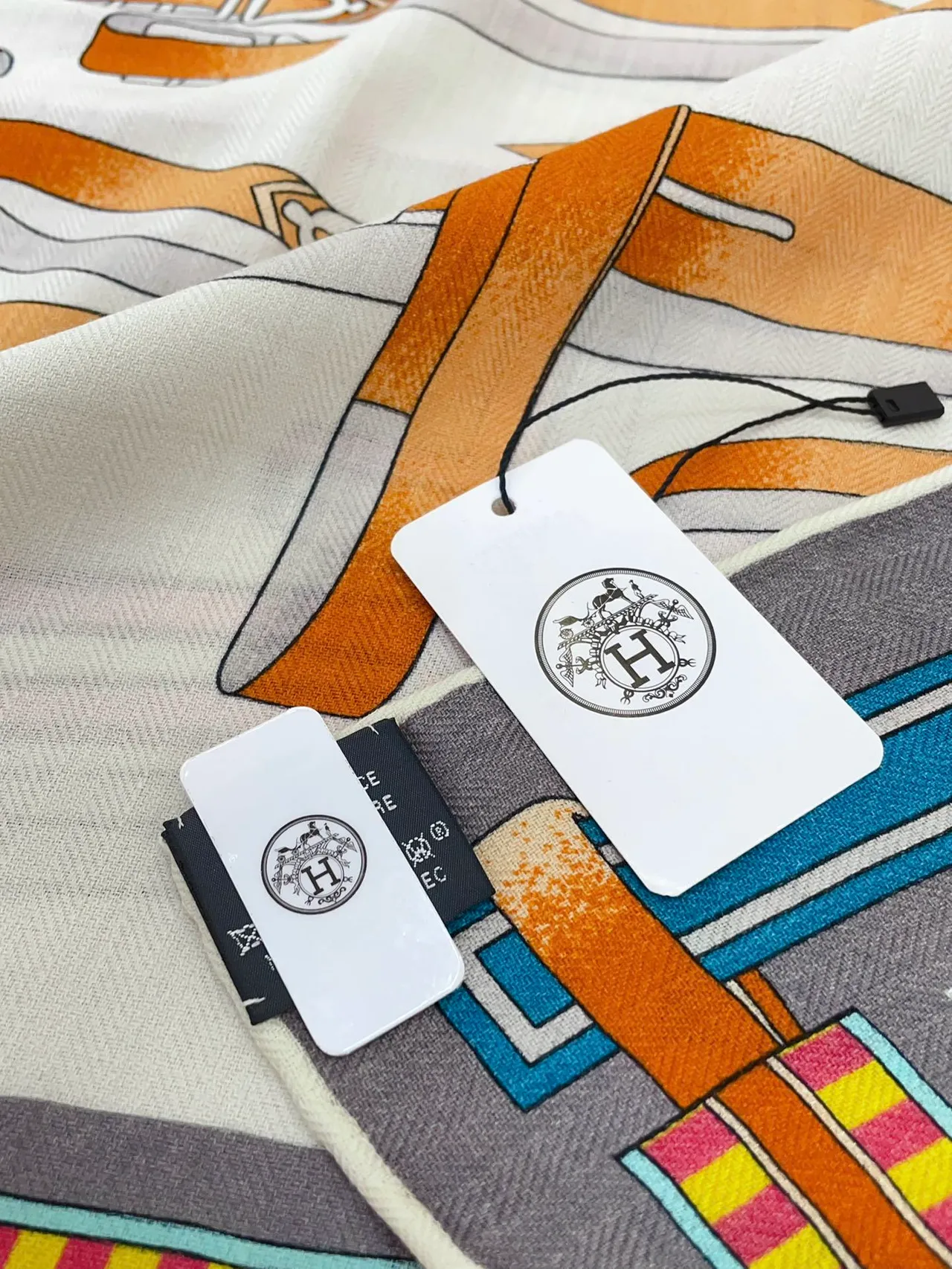 Hermès Multicolor Geometric Print Silk Scarf 1