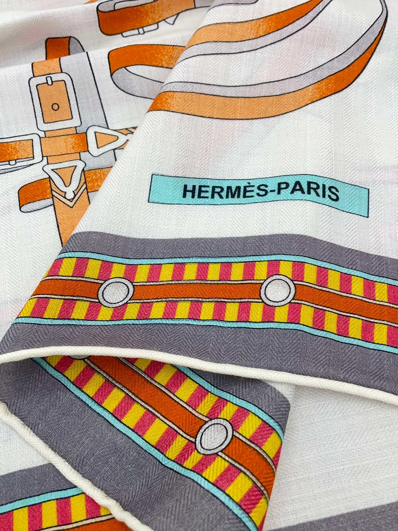 Hermès Multicolor Geometric Print Silk Scarf 9