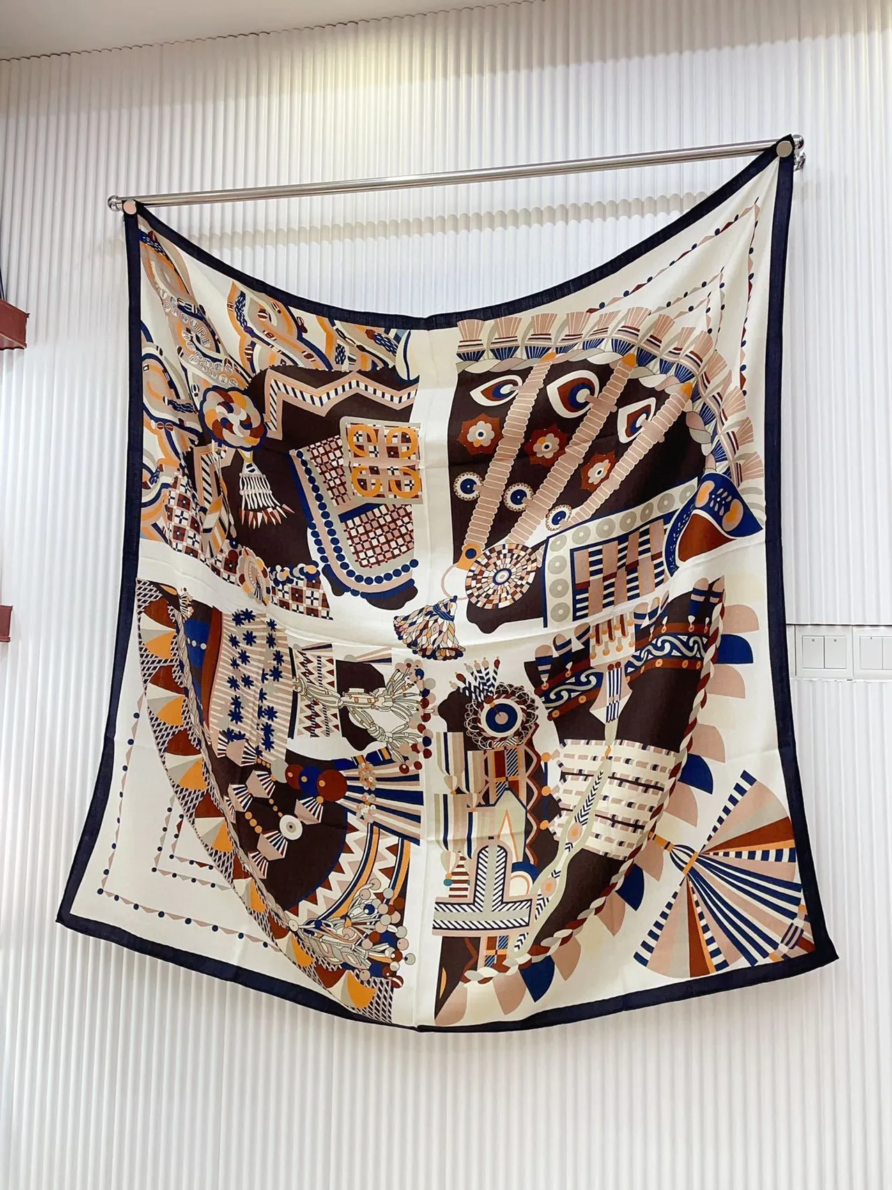 Hermès Multicolor Geometric Print Silk Scarf 6