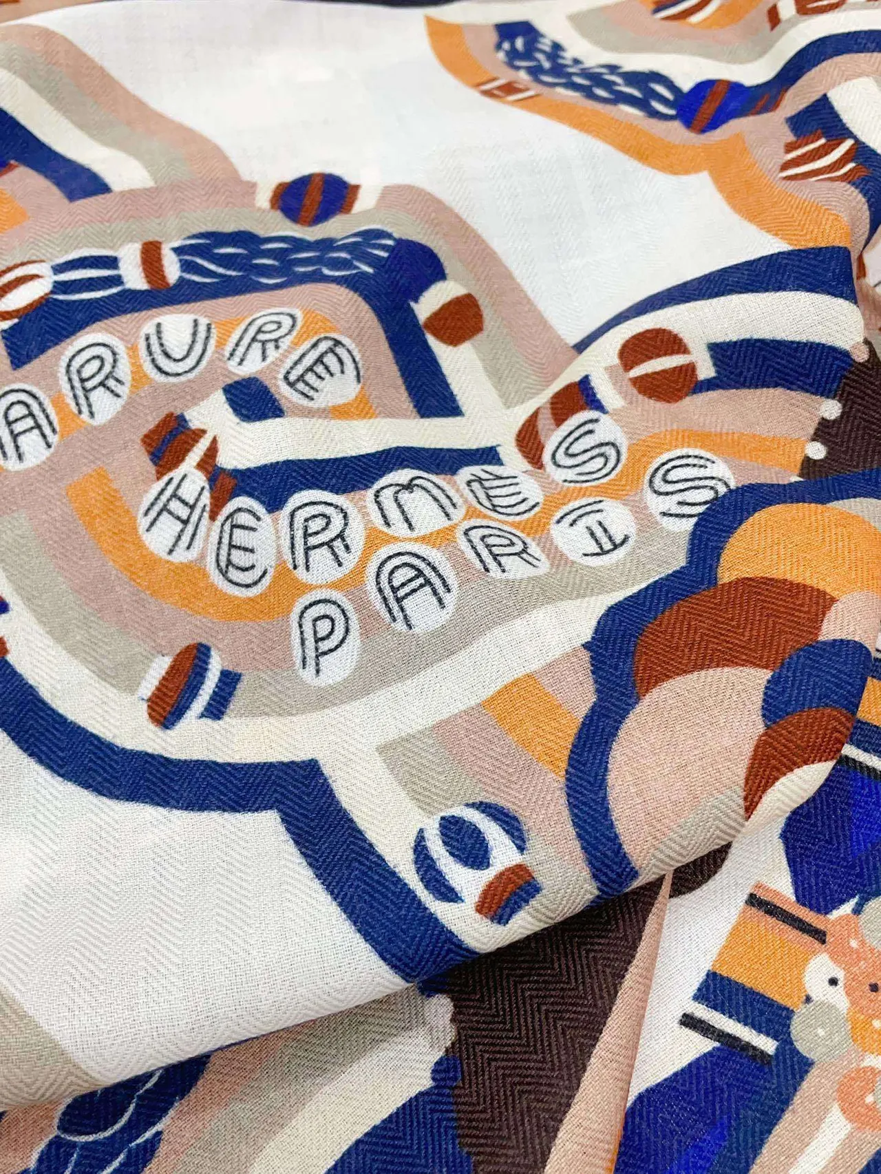 Hermès Multicolor Geometric Print Silk Scarf 9