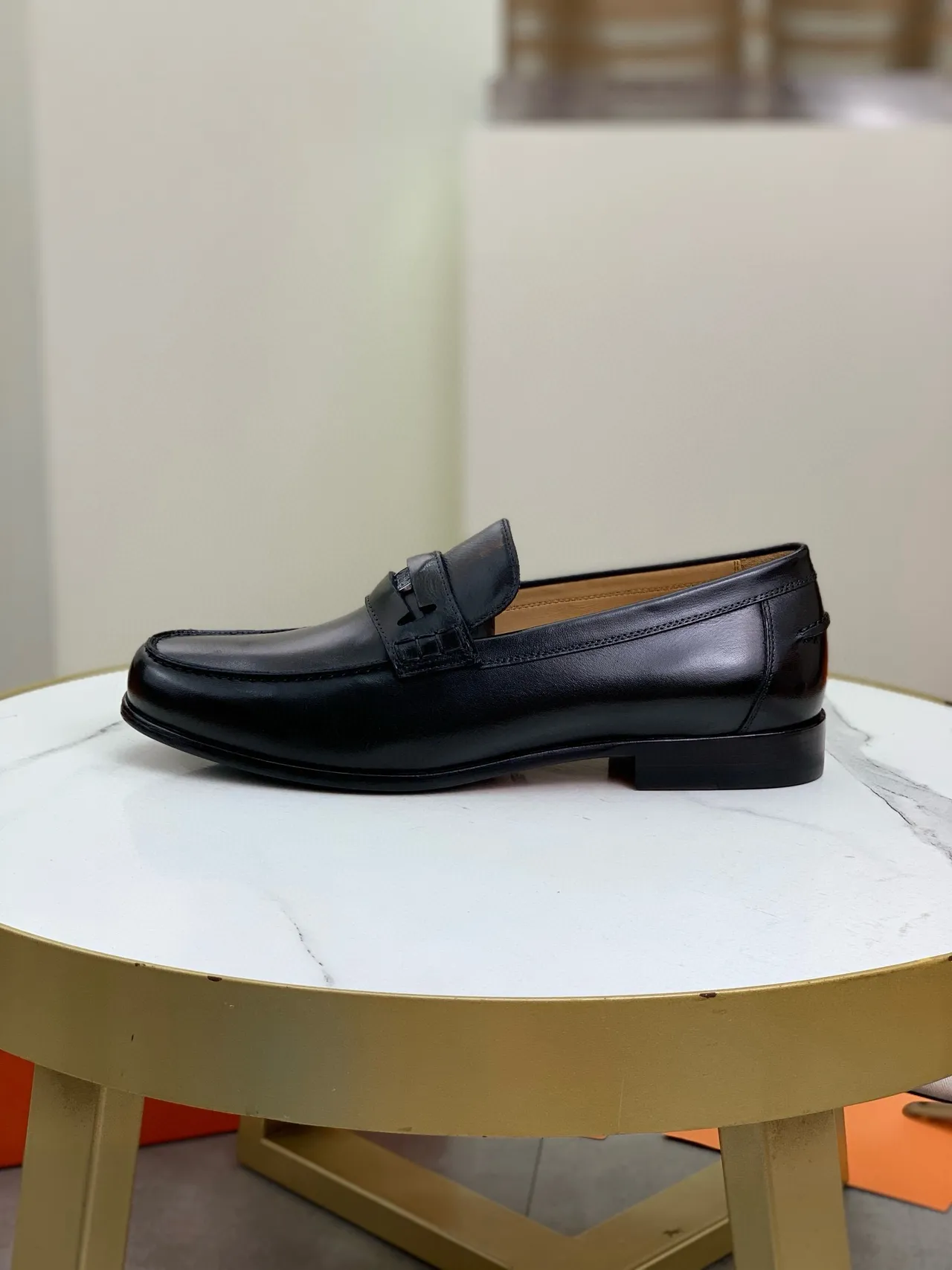 Hermès Oran Black Leather Horsebit Loafer 6