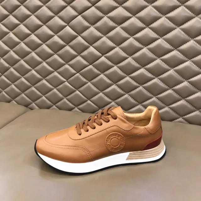 Hermès Oran Brown Red Leather Upper Embossed Logo Medallion Lifestyle Sneakers 6