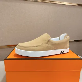 Hermès Oran Loafer Beige Suede White Sole Loafer