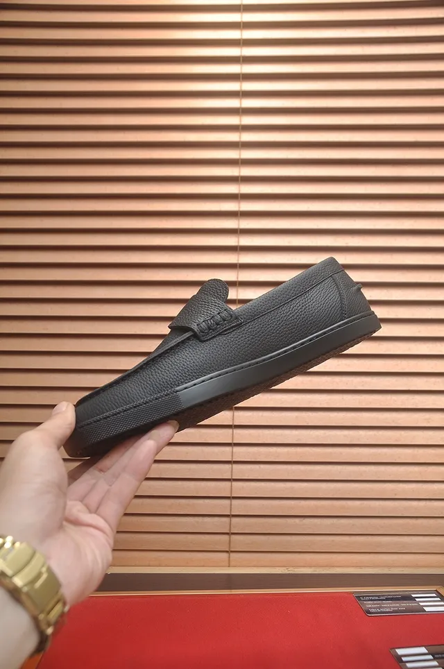 Hermès Oran Loafer Cuir Pebbled Noir à Enfiler 5