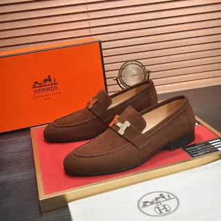 Hermès Oran Loafer Brown Suede H-Buckle Loafers