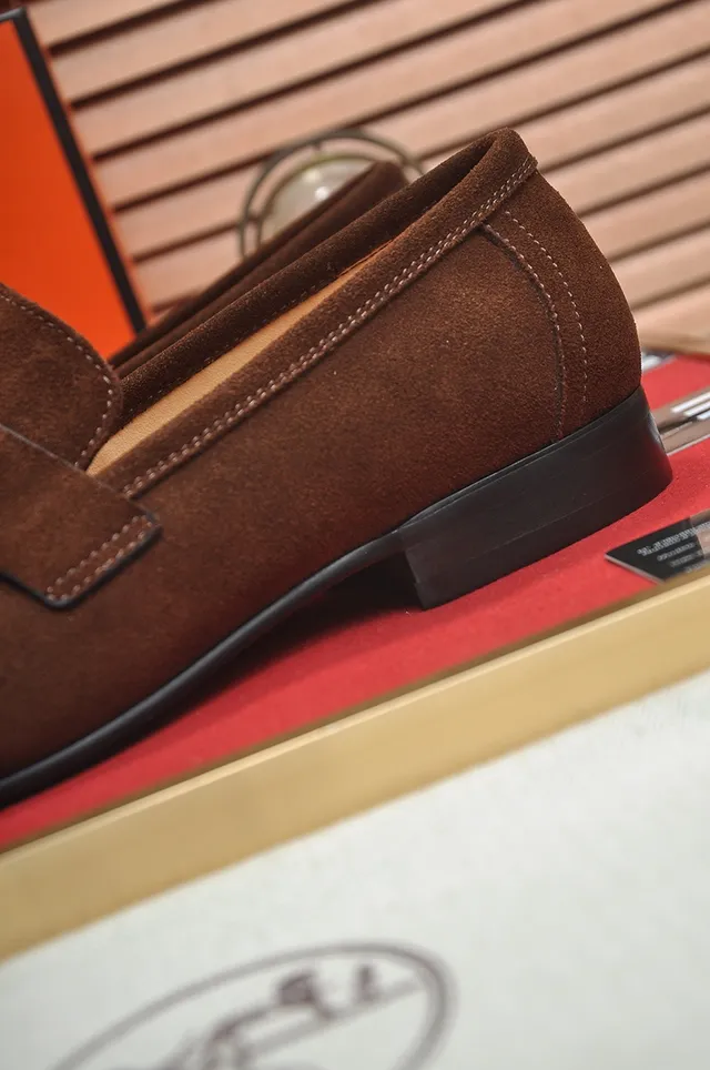 Hermès Oran Loafer Brown Suede H-Buckle Loafers 2