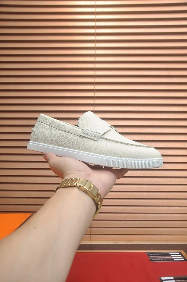 Hermès Oran Loafer cor creme couro granulado H-Strap Loafers 4
