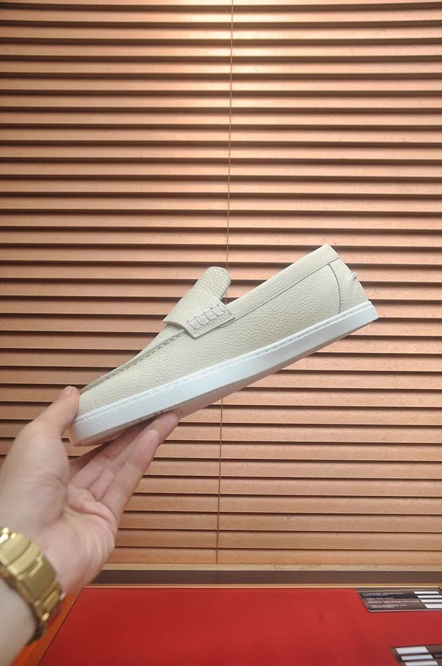 Hermès Oran Loafer cor creme couro granulado H-Strap Loafers 5