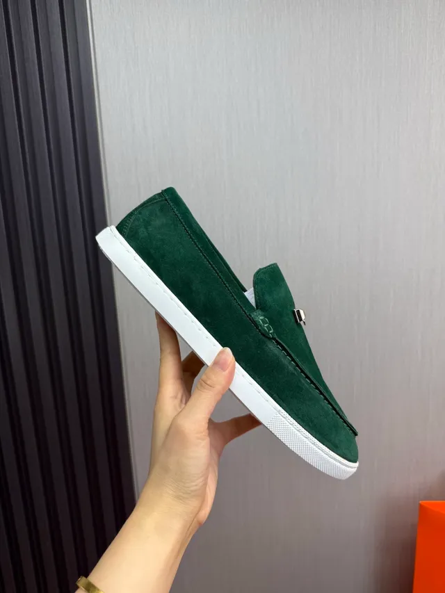 Hermès Oran Mocassin Vert Daim à Bride à Cheval Slip-On Mocassin 7