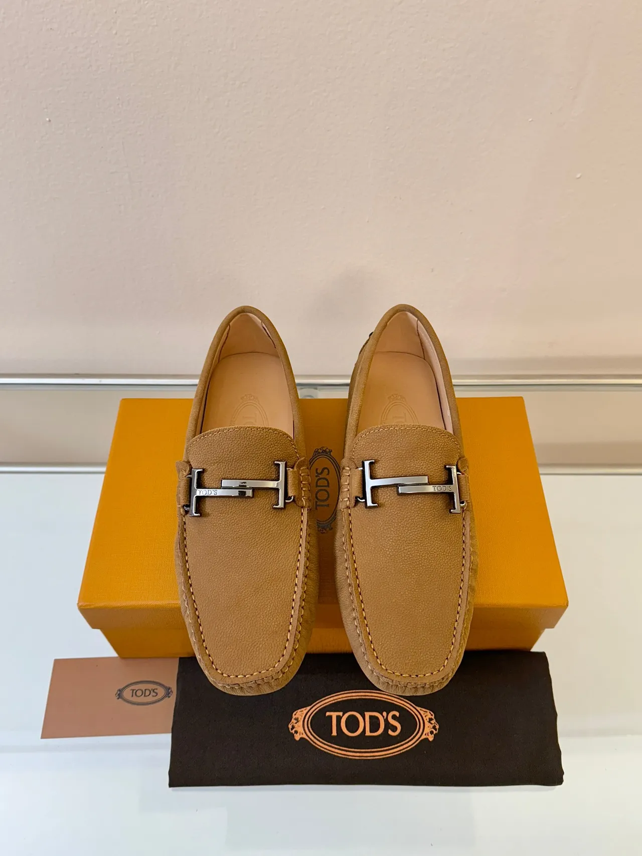 Hermès Oran Loafer Tan Pebbled Leather H-Bar Hardware Loafer 6