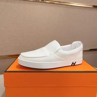 Hermès Oran Loafer White Leather Slip-On Loafer