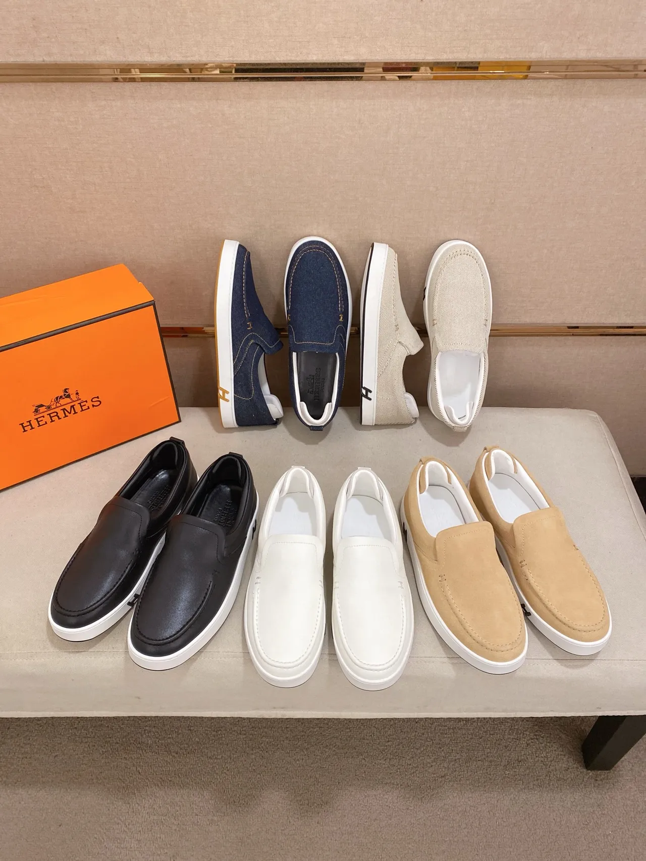 Hermès Oran Loafer White Leather Slip-On Loafer 6