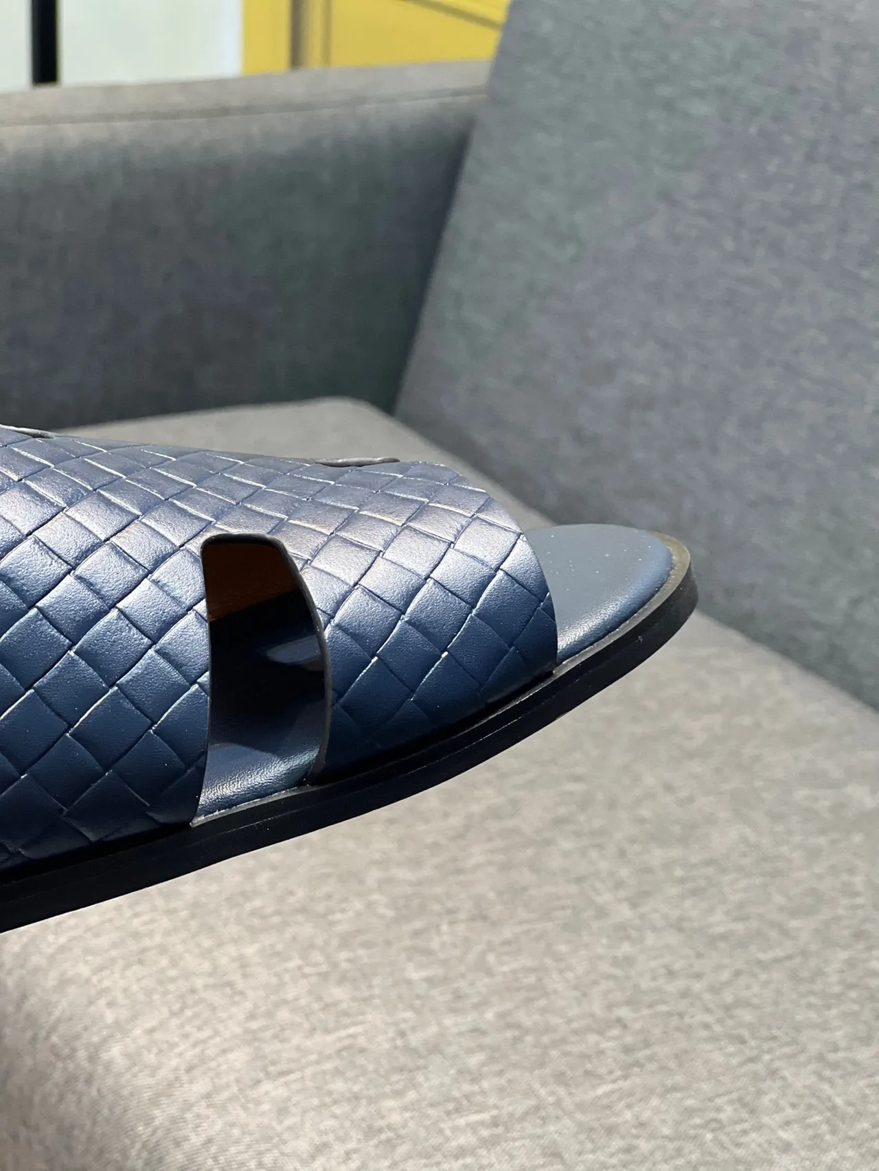 Hermès Oran Slide Navy Quilted Leather Slippers 3