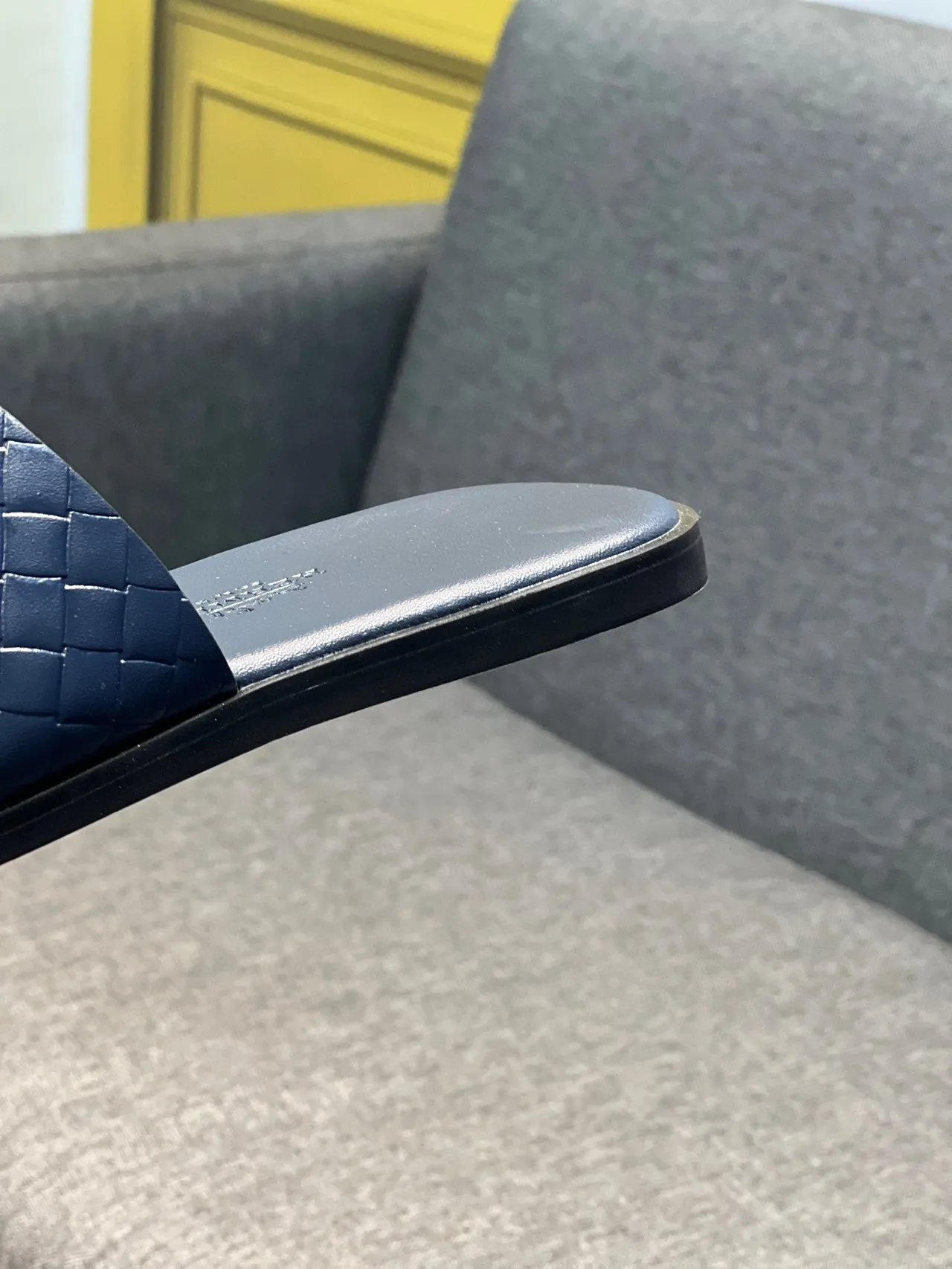 Hermès Oran Slide Navy Quilted Leather Slippers 7