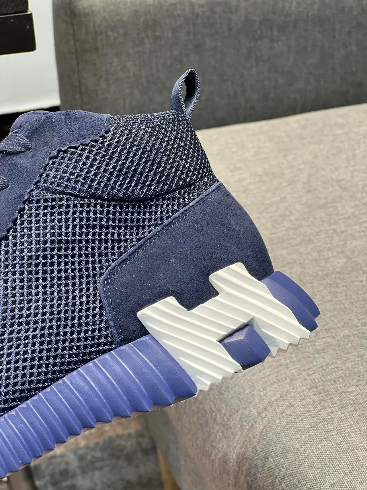 Hermès Oran Sneaker Navy Blue Mesh and Suede Lifestyle Sneaker 2