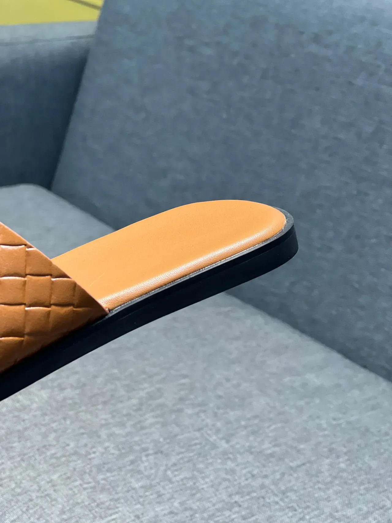 Hermès Oran Woven Leather Tan Slippers 7