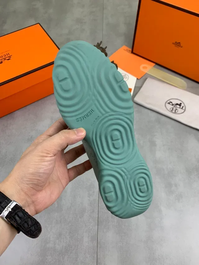Hermès Perforated Suede Teal Green Lifestyle Sneaker 2