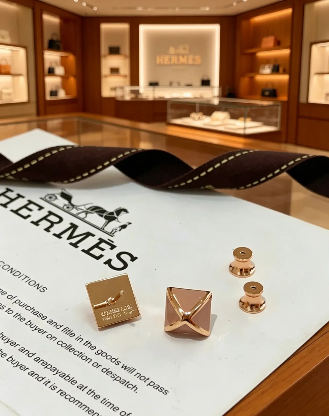 Hermès Square Enamel X-Motif Stud Earrings 4