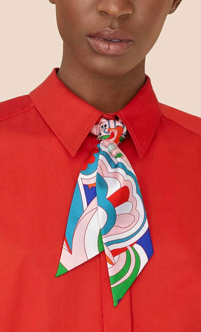 Hermès Twilly Pink Multicolor Narrow Rectangular Tapered Ends Silk Scarf 9