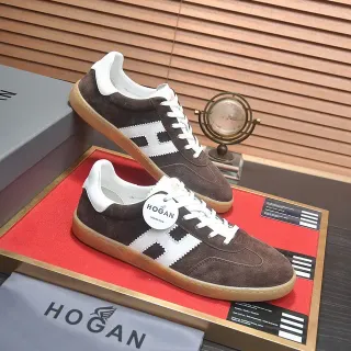 Hogan H-Series Brown and White Suede Lifestyle Sneakers