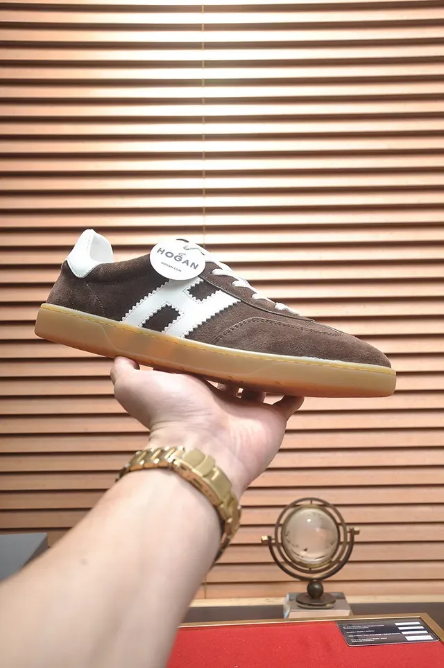 Hogan H-Series Brown and White Suede Lifestyle Sneakers 2