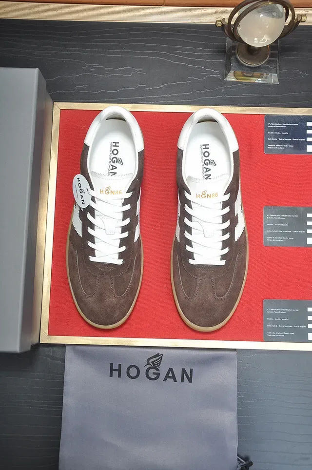 Hogan H-Series Brown and White Suede Lifestyle Sneakers 3