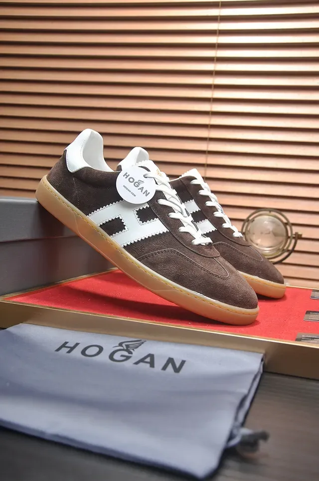 Hogan H-Series Brown and White Suede Lifestyle Sneakers 4