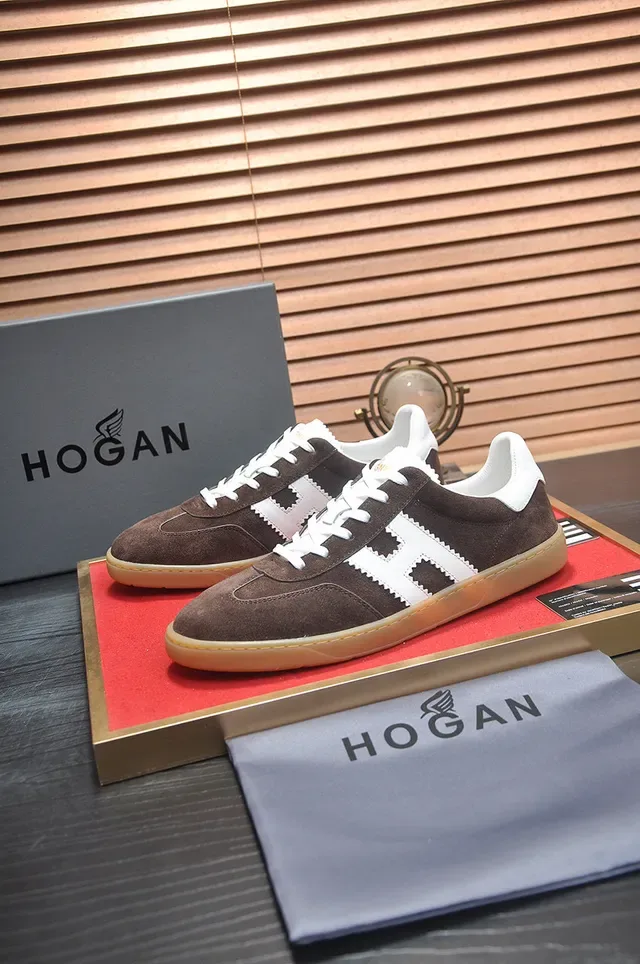 Hogan H-Series Brown and White Suede Lifestyle Sneakers 5