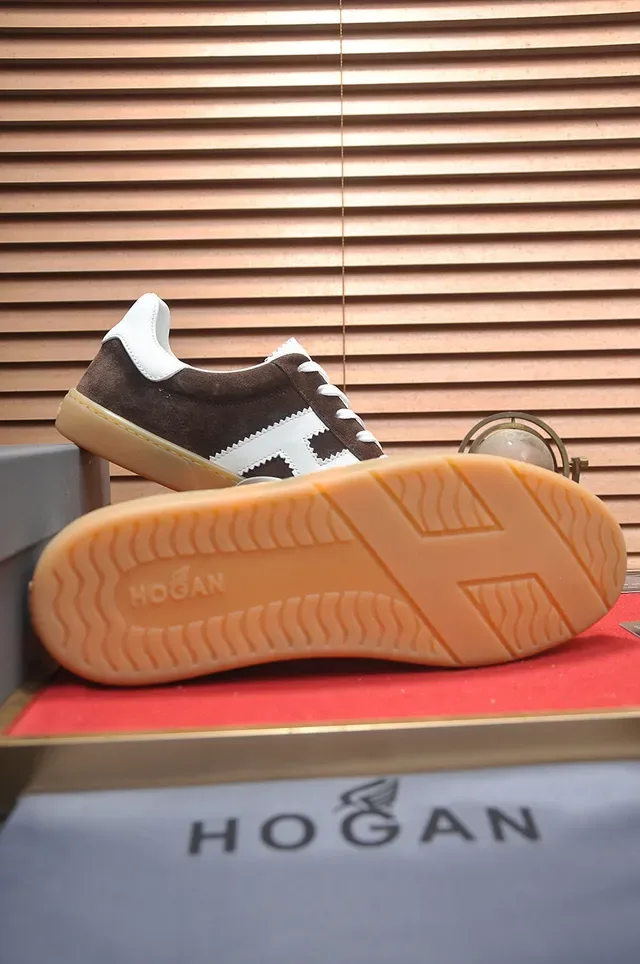 Hogan H-Series Brown and White Suede Lifestyle Sneakers 7