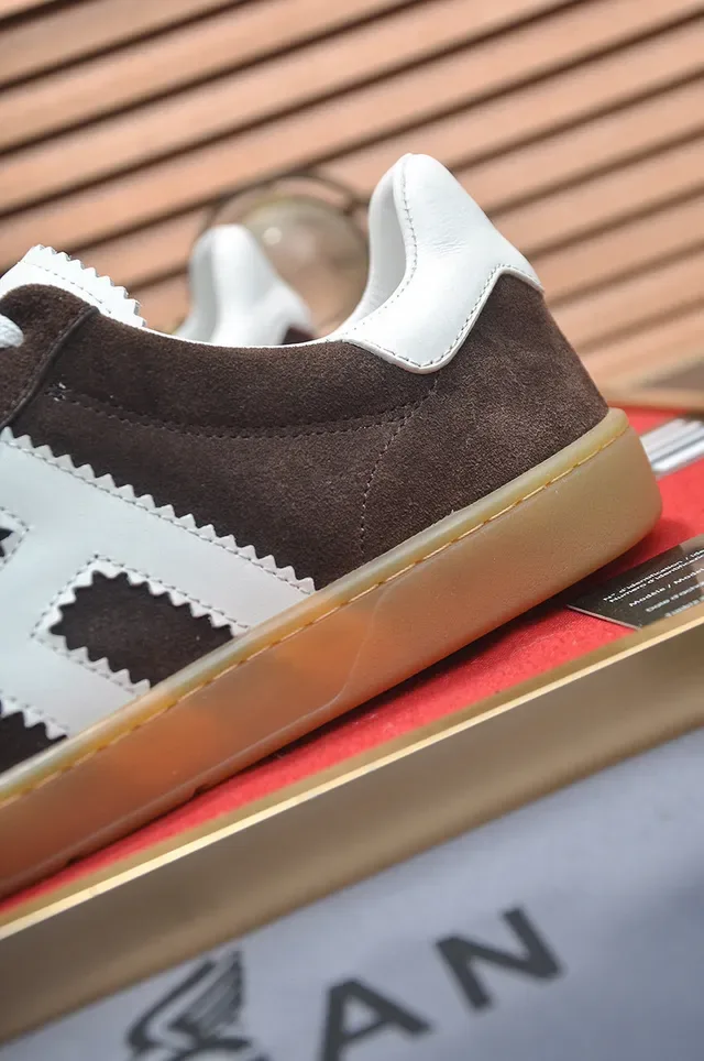 Hogan H-Series Brown and White Suede Lifestyle Sneakers 9