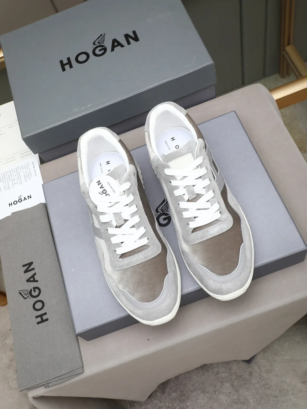 Hogan H322 Gray Suede H-Logo Lifestyle Sneakers 2