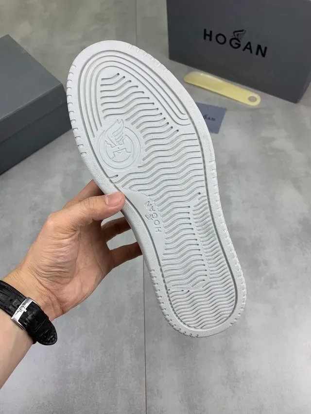 Hogan White Gray Low-Top Suede-Leather Panelled Lifestyle Sneakers 2